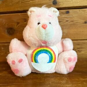 1984 American Greeting Corp CARE BEARS Plush Cheer Bear Piggy Bank - Pink